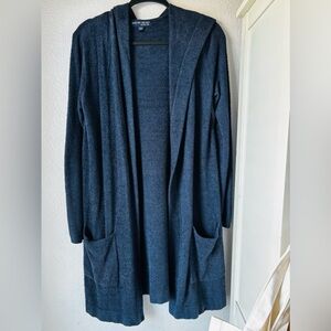Barefoot Dreams CozyChic Lite Relaxed Hooded Cardi with/Pockets